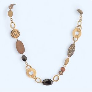 Ruby Rd. Gold-Tone Necklace with Brown and Black Beads